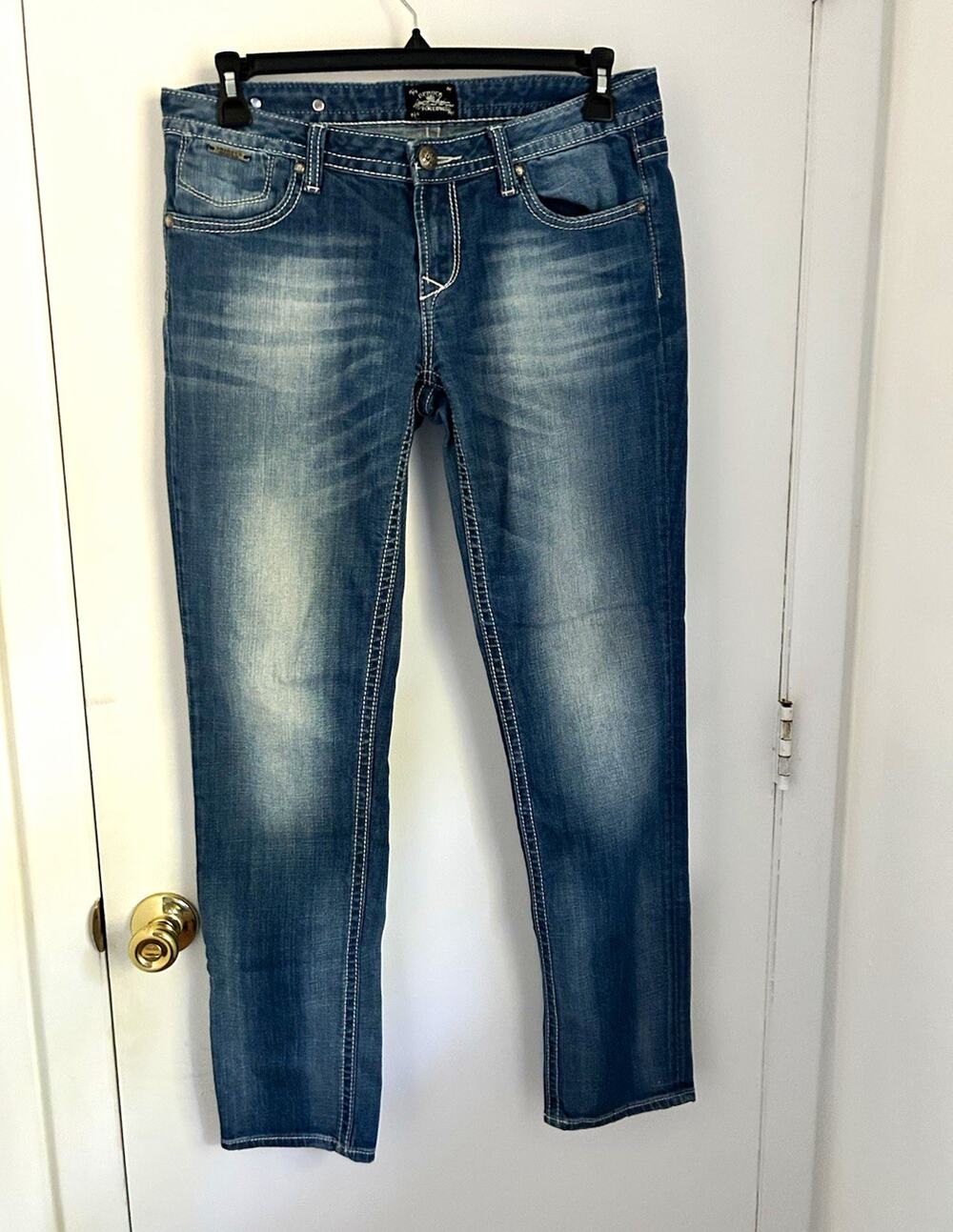 ReRock for Express Jeans Women Skinny Blue Medium Wash Denim Low Rise Y2K 12R